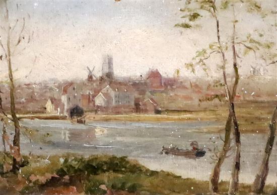Thomas Churchyard (1798-1865) A view at Woodbridge, Suffolk 4.5 x 6.25in.
